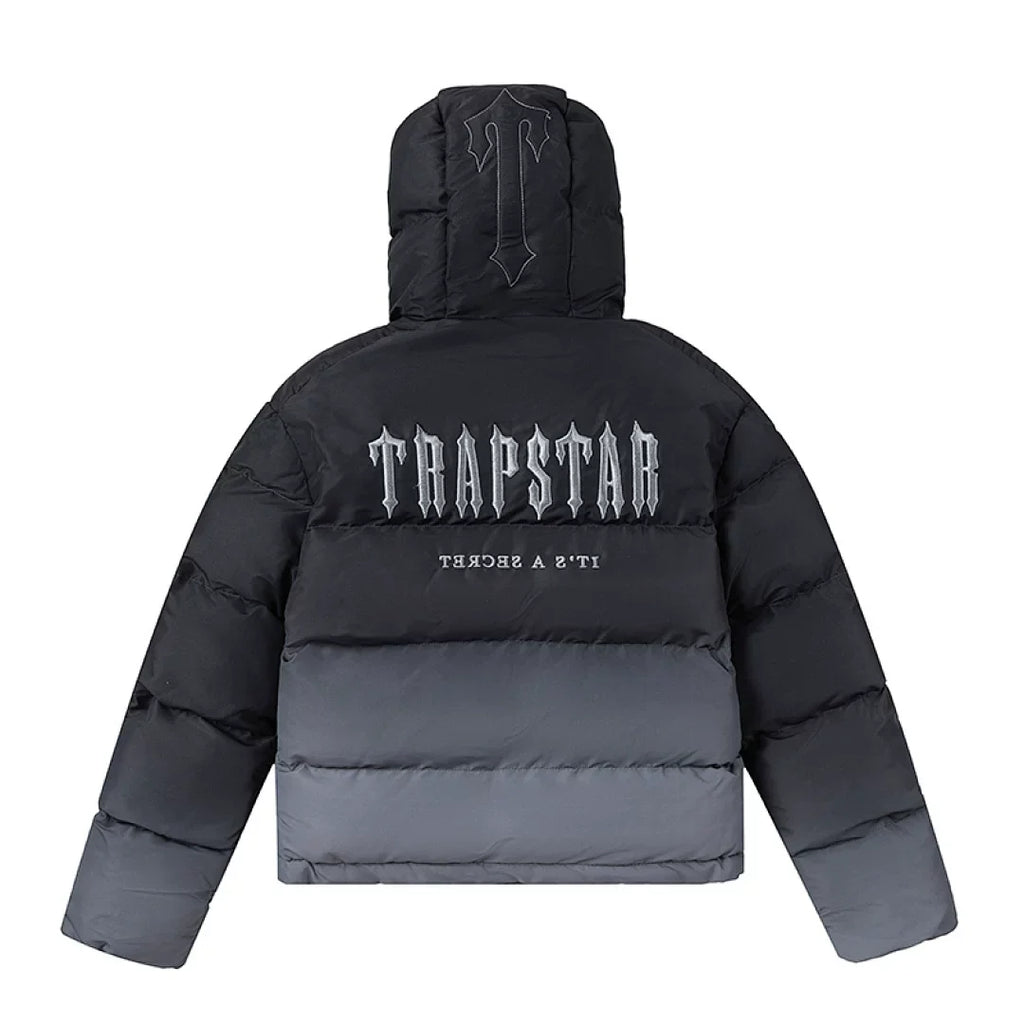 Trapstar Ombre Fade Puffer Jacket - Black/Grey