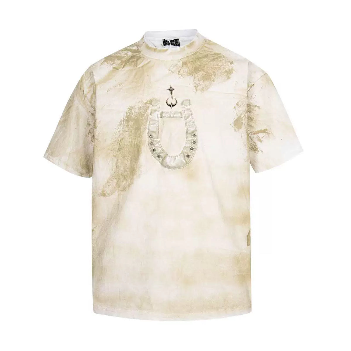 Thug Club Earth-Tone Distressed Tie-Dye Horseshoe T-Shirt
