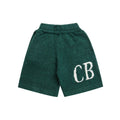 Cole Buxton Dark Green Side Italic CB Logo Shorts