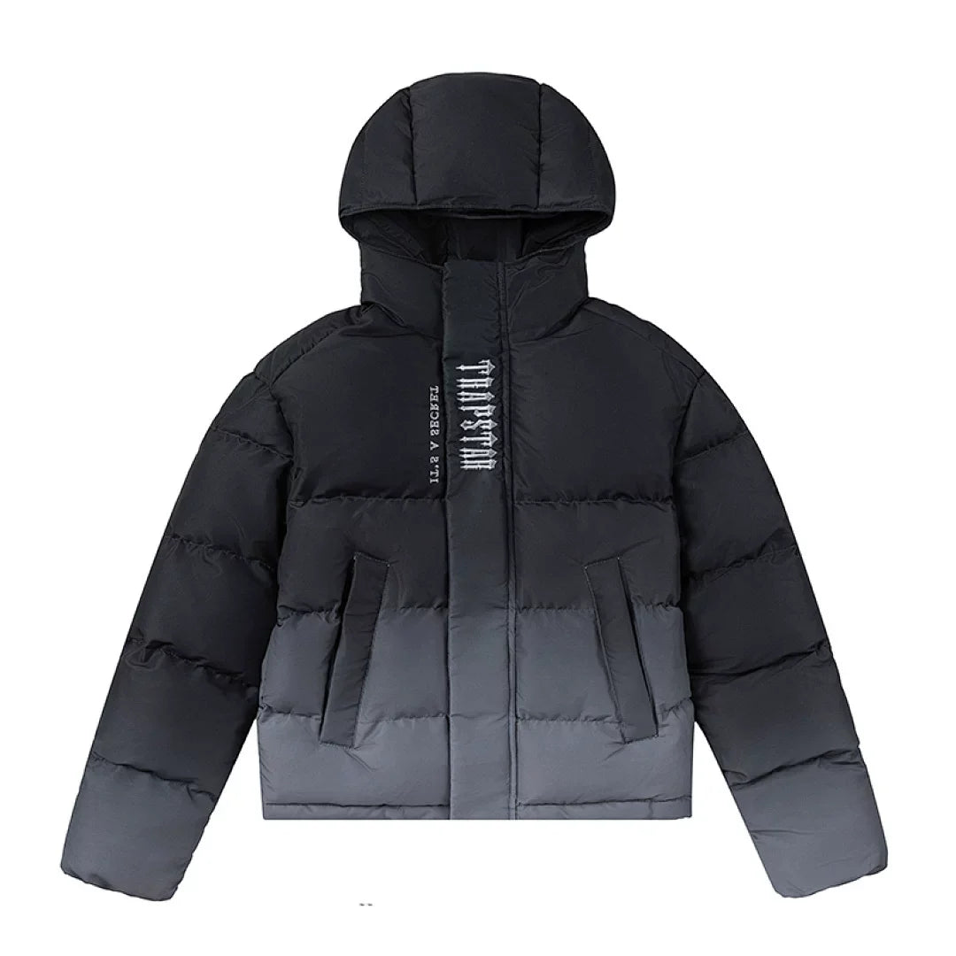 Trapstar Ombre Fade Puffer Jacket - Black/Grey
