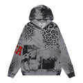 VALEFOREVER Grey Leopard Print Vintage Zip Up Hoodie